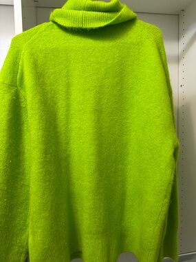 Zara Neon Lime Turtleneck Sweater
